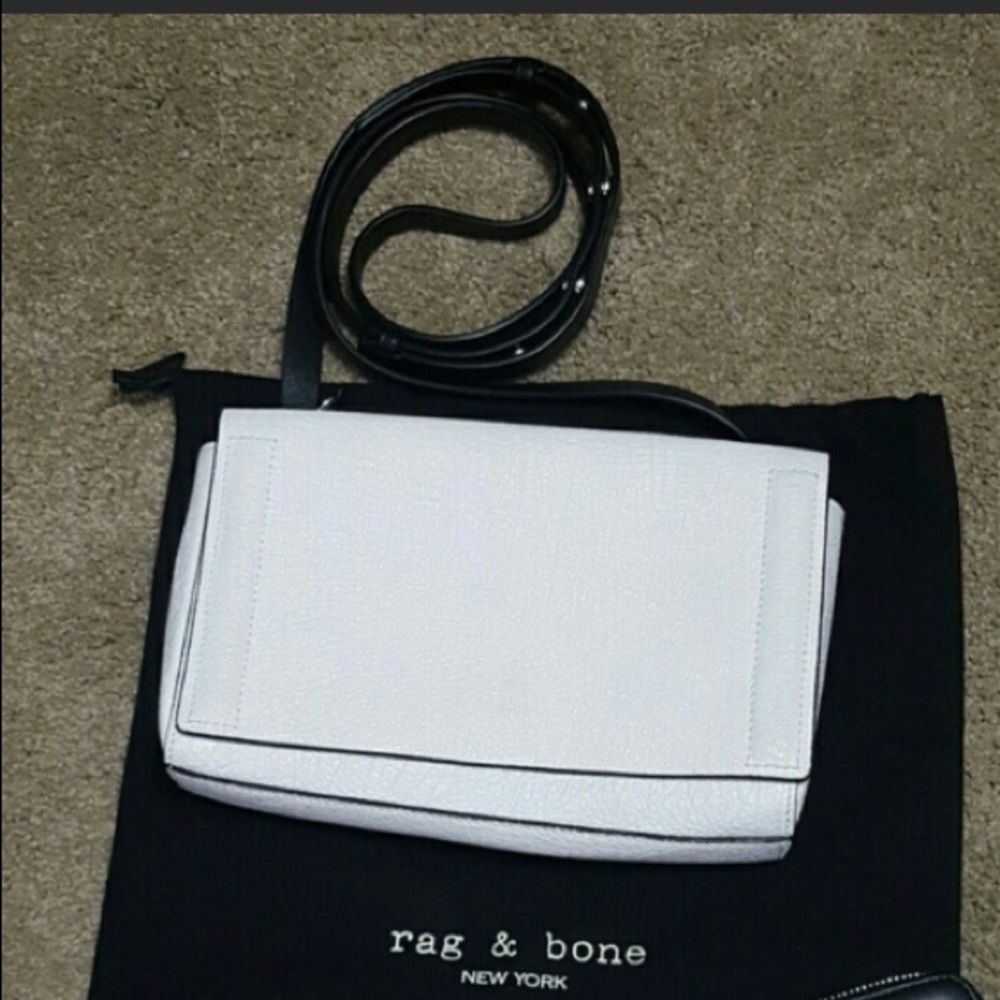 RAG & BONE Aston Mini crossbody in white and black